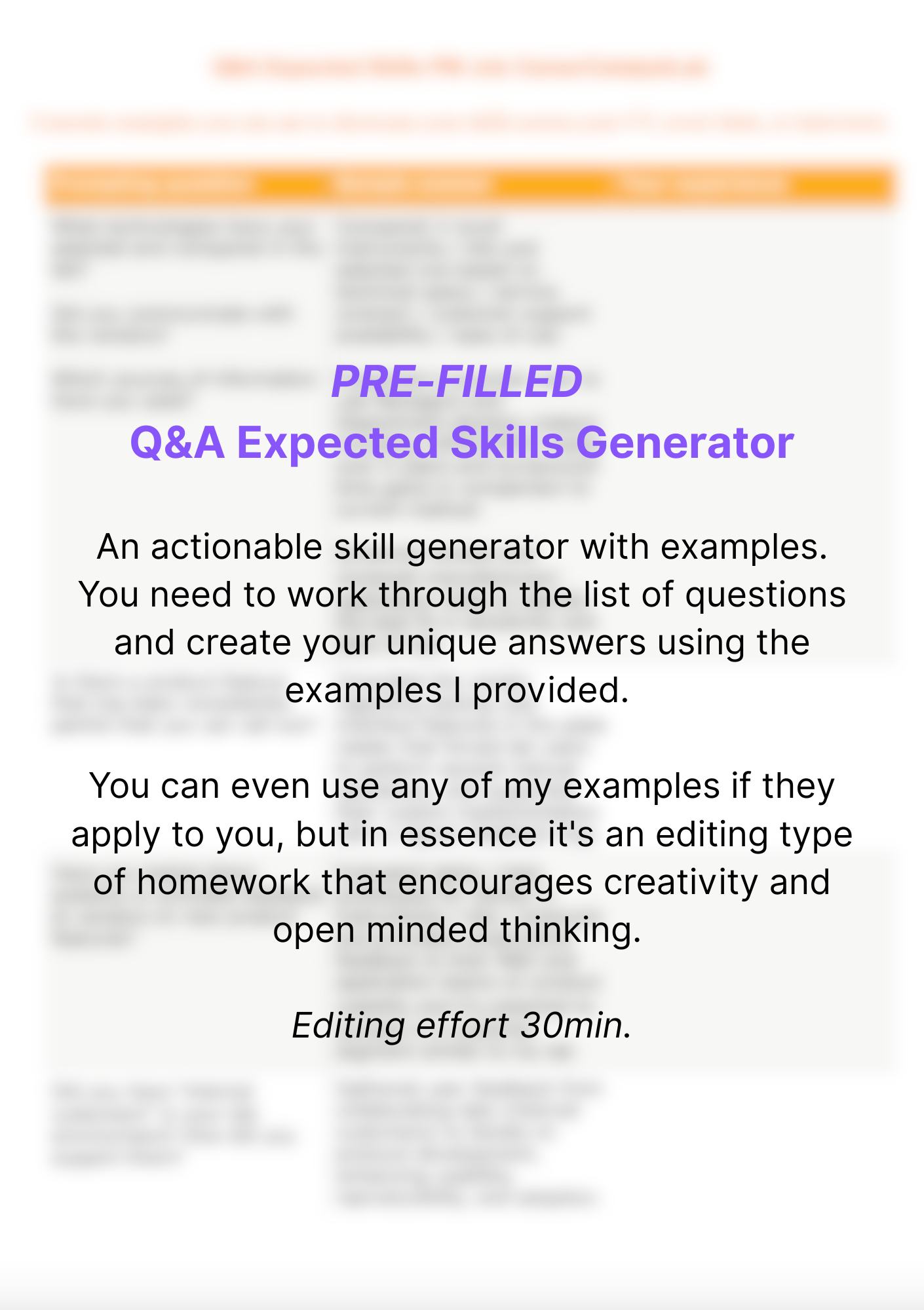 3 Pre-filled templates for Sales Job: CV, Cover Letter and Q&A Expected Skills Generator