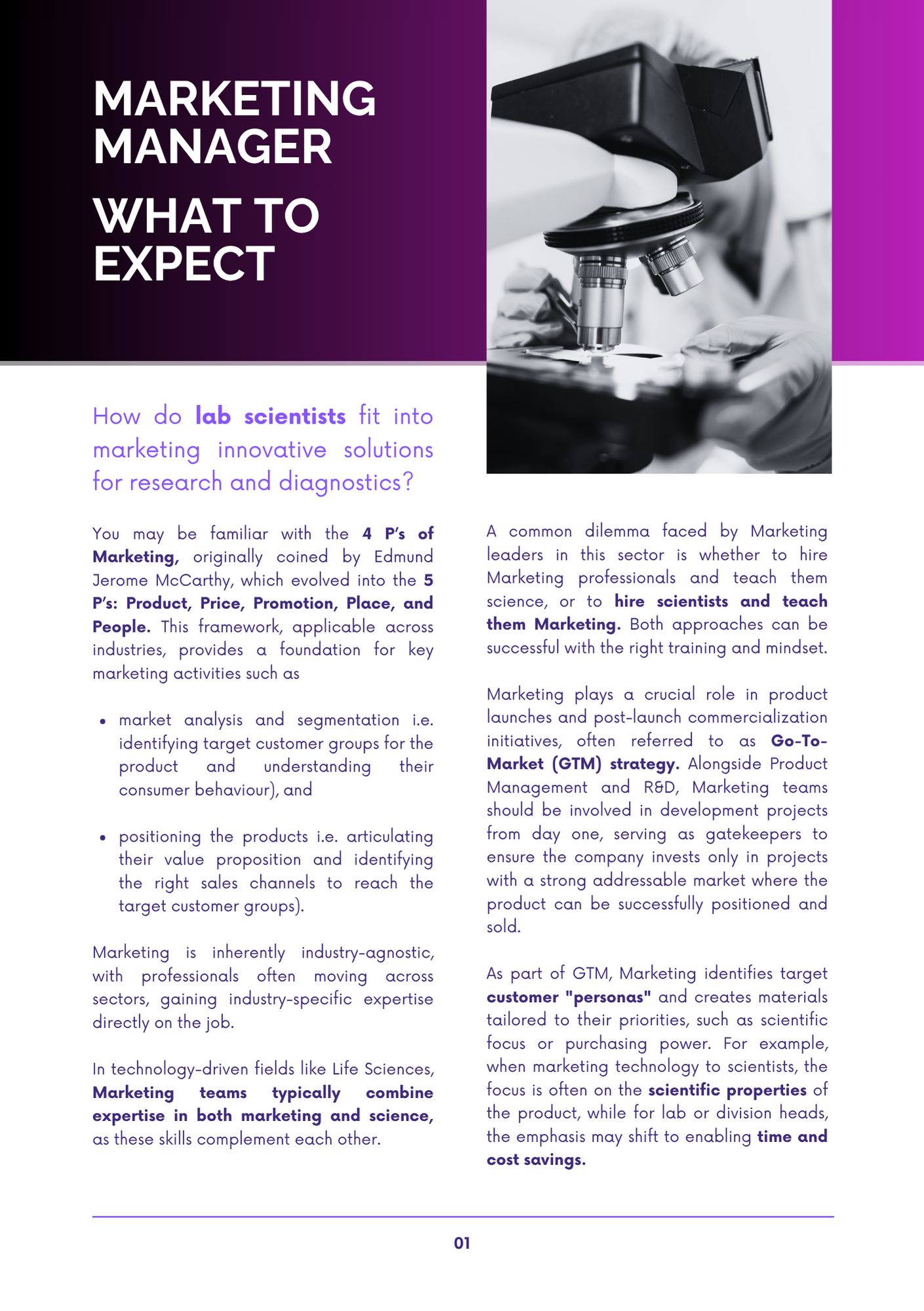 Your Roadmap to Marketing Jobs in Life Sciences Innovation Companies